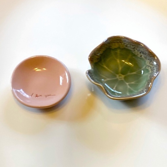 Succulents Hearts Trinket Dish & Pink I Love You Ring Trinket Dish UO Set of 2